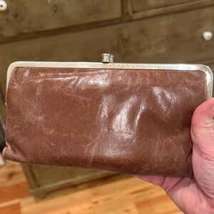 Hobo Brown Leather Clutch Wallet